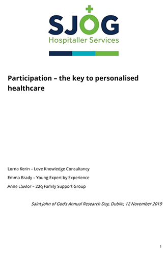 Participation - the key to personalised healthcare - Research Document